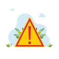 Caution icon or sign in flat style isolated. Warning symbol Hazard warning attention sign Warning Sign Warnzeichen Royalty Free Stock Photo