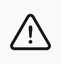 Caution icon / sign in flat style isolated. Warning symbol for y Royalty Free Stock Photo