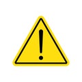 Caution icon with triangle form. Danger sign on isolated background. Caution warning icon.Triangle warning icon in flat style.