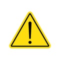 Caution icon with triangle form. Danger sign on isolated background. Caution warning icon.Triangle warning icon in flat style.