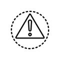 Black line icon for Caution, warning and alert