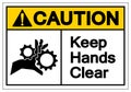 Caution Keep Hands Clear Symbol Sign, Vector Illustration, Isolate On White Background Label. EPS10