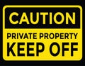 caution, keep off, private property