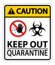 Caution Keep Out Quarantine Sign Isolated On White Background,Vector Illustration EPS.10 Royalty Free Stock Photo