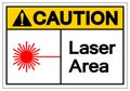 Caution Laser Area Symbol Sign, Vector Illustration, Isolated On White Background Label .EPS10