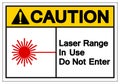 Caution Laser Range In Use Do Not Enter Symbol Sign, Vector Illustration, Isolate On White Background Label. EPS10 Royalty Free Stock Photo