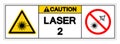 Caution Laser 2 Symbol Sign ,Vector Illustration, Isolate On White Background Label. EPS10