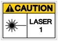 Caution Laser 1 Symbol Sign ,Vector Illustration, Isolate On White Background Label. EPS10