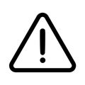 Caution line exclamation mark with triangle shape icon hazard warning sign or symbol for design