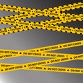 Caution line, yellow danger and caution ribbons for crime scenes