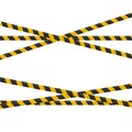 Caution lines isolated. Realistic warning tapes. Danger signs. Vector illustration isolated on checkered background Royalty Free Stock Photo