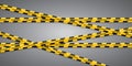 Caution lines isolated. Warning tapes. Danger signs. Royalty Free Stock Photo