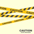 Caution lines. Yellow ribbons.