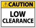 Caution Low Clearance Sign On White Background Royalty Free Stock Photo