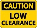 Caution Low Clearance Sign On White Background Royalty Free Stock Photo