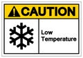 Caution Low Temperature Symbol Sign, Vector Illustration, Isolated On White Background Label .EPS10