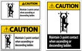 Caution Maintain 3 Point Contact When Ascending Or Descending Ladder