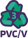 Caution Marking Recycling PVCV Industrial Code 3