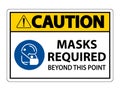 Caution Masks Required Beyond This Point Sign