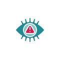 Caution, monitoring eye flat icon Royalty Free Stock Photo