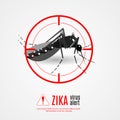 Caution of mosquito Aedes Aegypti icon, spread of zika and dengue virus. Vector Design.