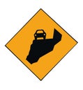 Caution Mountain signboard