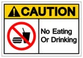 Caution No Eating Or Drinking Symbol Sign, Vector Illustration, Isolate On White Background Label .EPS10 Royalty Free Stock Photo