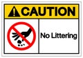 Caution No Littering Symbol Sign, Vector Illustration, Isolate On White Background Label .EPS10 Royalty Free Stock Photo