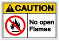 Caution No Open Flames Symbol Sign ,Vector Illustration, Isolate On White Background Label. EPS10