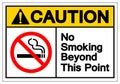 Caution No Smoking Beyond This Point Symbol Sign, Vector Illustration, Isolate On White Background Label. EPS10 Royalty Free Stock Photo