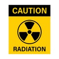 Caution nuclear radiation warning icon vector radioactive symbol atomic sign for graphic design, logo, website, social media, Royalty Free Stock Photo