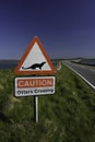 Otters crossing sign Scotland Royalty Free Stock Photo