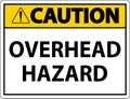 Caution Overhead Hazard Sign On White Background