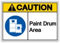 Caution Paint Drum Area Symbol Sign,Vector Illustration, Isolated On White Background Label. EPS10