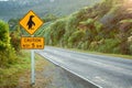 Caution penguin sign Royalty Free Stock Photo