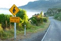 Caution penguin sign Royalty Free Stock Photo