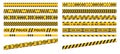 Caution perimeter stripes. Police line for crime scenes or danger. Black and yellow do not cross and keep out Royalty Free Stock Photo