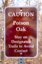 Caution Poison Oak sign at Highland Glen Park Utah