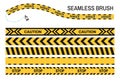 Caution police tapes seamless brush stop yellow ribbon