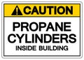 Caution Propane Cylinders Inside Building Symbol Sign, Vector Illustration, Isolate On White Background Label. EPS10