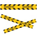 Caution quarantine and warning tape. Set of Seamless tapes hazard quarantine vector. Do not cross line yellow tapes. Royalty Free Stock Photo