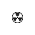 Caution radioactive material isolated symbol