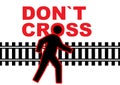 Caution on railway track Royalty Free Stock Photo