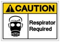 Caution Respirator Required Symbol Sign, Vector Illustration, Isolate On White Background Label. EPS10 Royalty Free Stock Photo