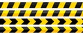 Caution ribbons. Restricted area or under construction website. Vector set.