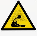 Caution, risk of suffocation sign. Danger asphyxia.