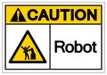 Caution Robot Symbol Sign, Vector Illustration, Isolate On White Background Label .EPS10