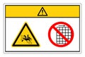 Caution Rotating Agitator Do Not Remove Guard Symbol Sign, Vector Illustration, Isolate On White Background Label .EPS10