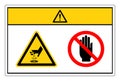 Caution Rotating Cutter Hazard Do Not Touch Symbol Sign, Vector Illustration, Isolate On White Background Label. EPS10