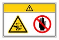 Caution Rotating Cutting Hazard Do Not Touch Symbol Sign, Vector Illustration, Isolate On White Background Label. EPS10